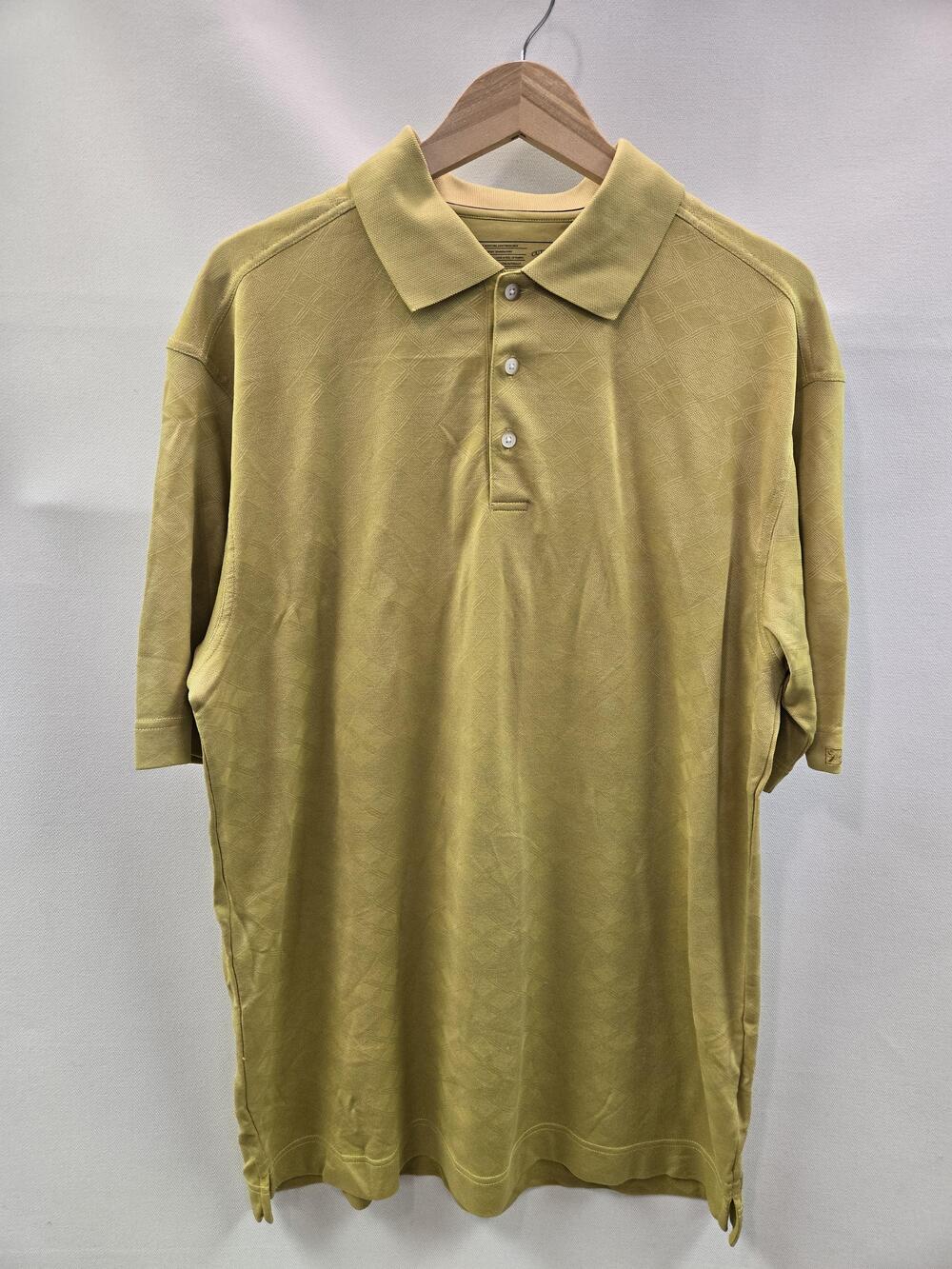 Cutter & Buck Shirt Mens XL Yellow DryTec Luxe Polo Golf Diamond Print